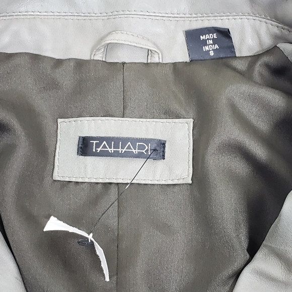 NWT Tahari gray suede leather jacket size small - Picture 4 of 11